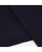 Écharpe 100% laine bleu foncé