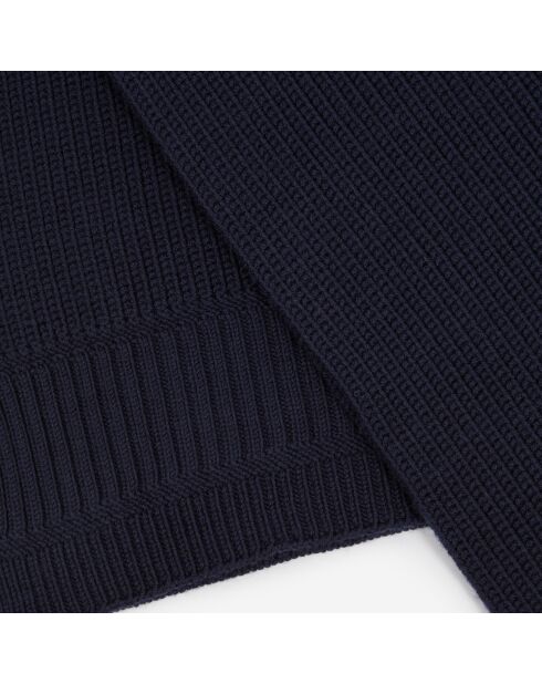 Écharpe 100% laine bleu foncé