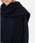 Écharpe 100% laine bleu foncé