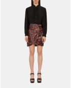 Chemise en soie avec plissage noire