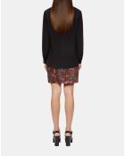 Chemise en soie avec plissage noire