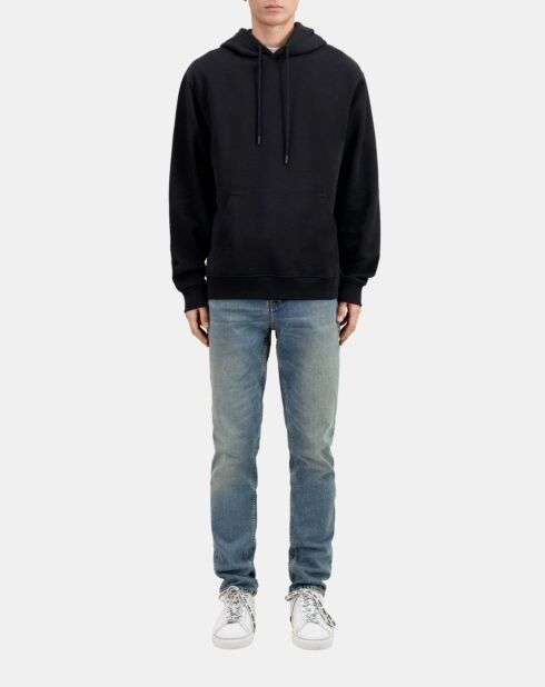 Sweatshirt à capuche avec sérigraphie noire