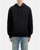 Sweatshirt à capuche avec sérigraphie noire