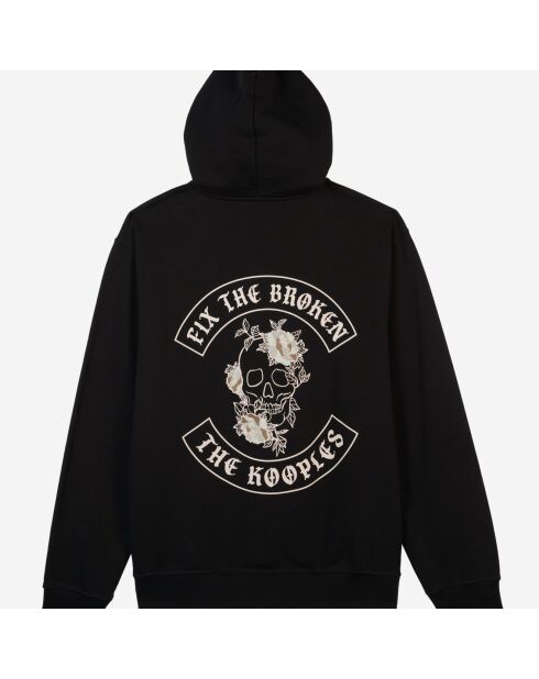 Sweatshirt à capuche avec sérigraphie noire