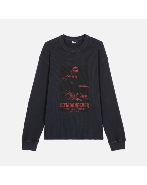 Sweatshirt avec sérigraphie noir
