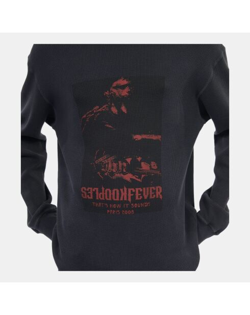 Sweatshirt avec sérigraphie noir