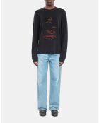 Sweatshirt avec sérigraphie noir