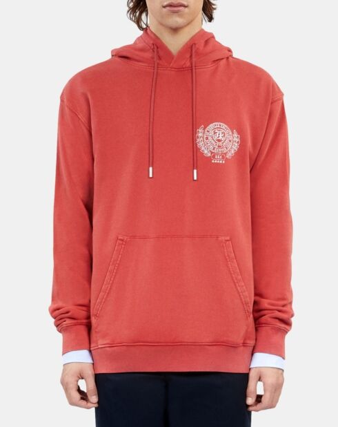 Sweatshirt avec sérigraphie rouge