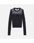 Pull en maille ajourée noir