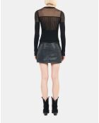 Pull en maille ajourée noir