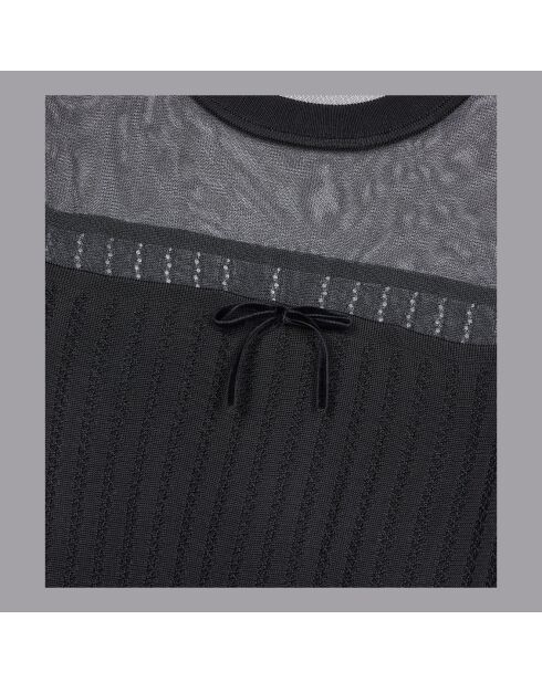 Pull en maille ajourée noir