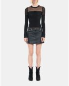 Pull en maille ajourée noir