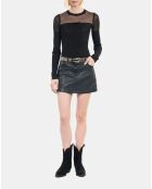 Pull en maille ajourée noir