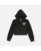 Sweatshirt à capuche avec sérigraphie noir