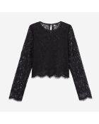 Top court noir en dentelle