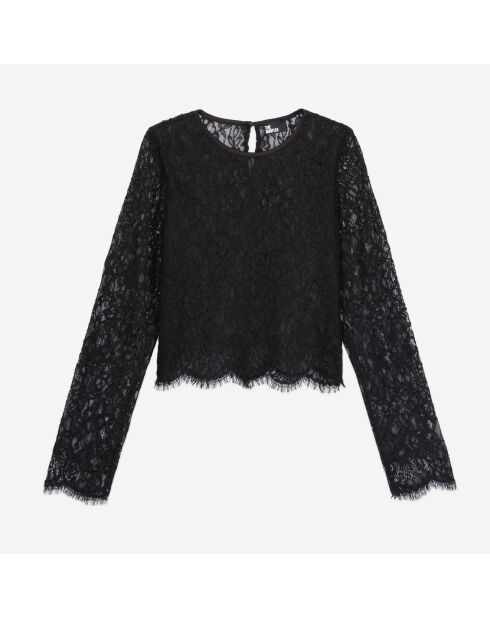 Top court noir en dentelle