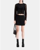 Top court noir en dentelle