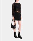 Top court noir en dentelle