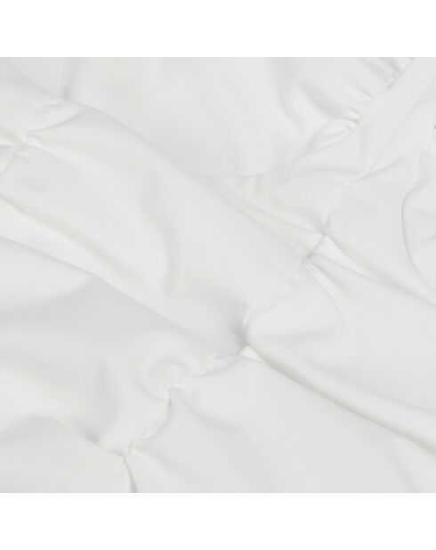 Top court avec drapé écru