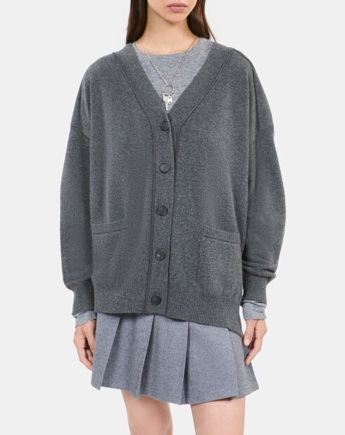 Cardigan en cachemire mélangé gris
