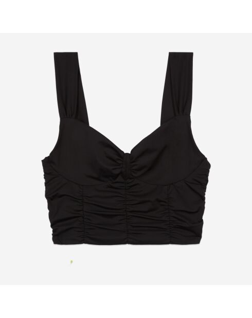 Top court avec drapé noir