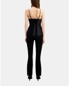 Caraco en soie avec dentelle noir