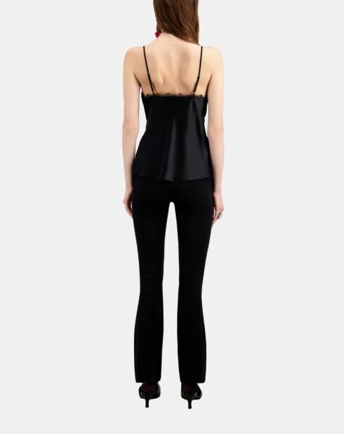 Caraco en soie avec dentelle noir