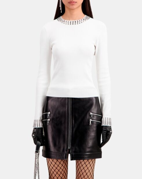 Pull avec spikes écru