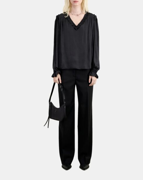 Top avec fronces noir