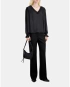 Top avec fronces noir