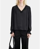 Top avec fronces noir