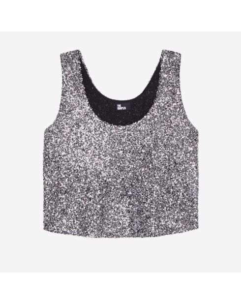 Top à sequins argenté