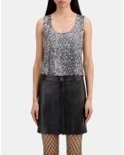 Top à sequins argenté