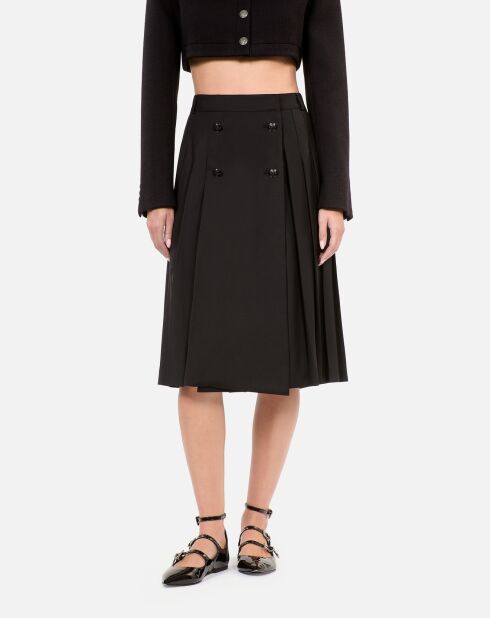 Jupe longue plissée noire