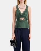 Pantalon droit avec chaînes bleu marine