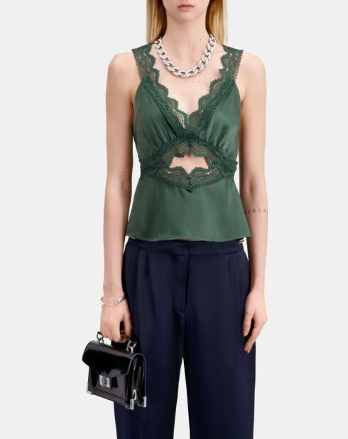 Pantalon droit avec chaînes bleu marine