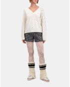 Pull écru en mélange de cachemire avec étoiles