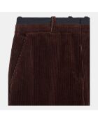 Pantalon tailleur droit en velours côtelé brun