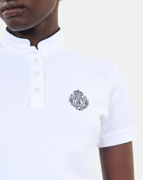 Polo en coton piqué blanc