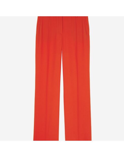 Pantalon tailleur en crêpe rouge