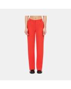 Pantalon tailleur en crêpe rouge