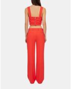 Pantalon tailleur en crêpe rouge