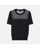 Pull en maille ajourée noir