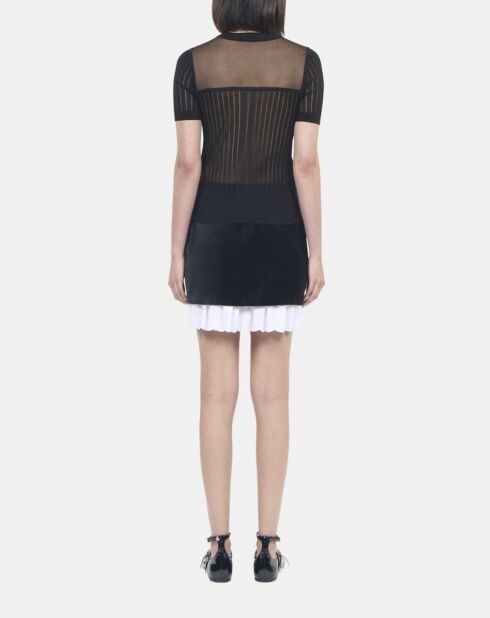 Pull en maille ajourée noir