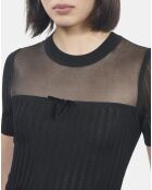 Pull en maille ajourée noir