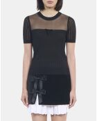 Pull en maille ajourée noir