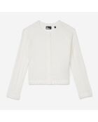 Cardigan court en maille ajourée blanc