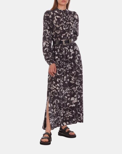 Sandales plates en Cuir avec chaîne et clous noires