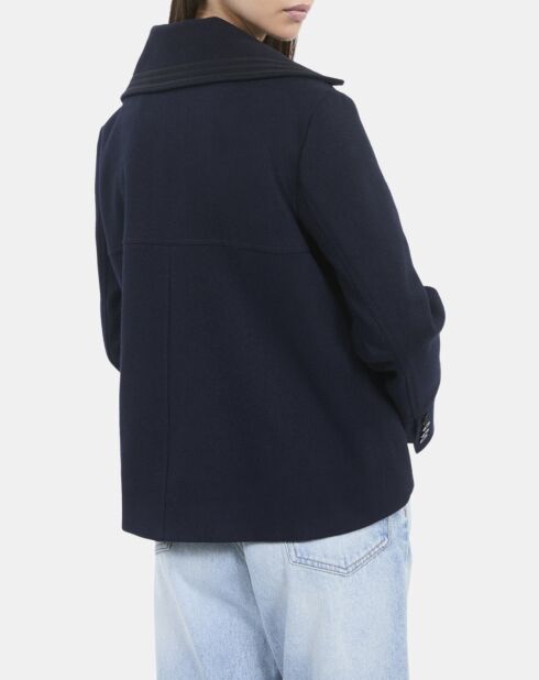 Caban court bleu marine foncé