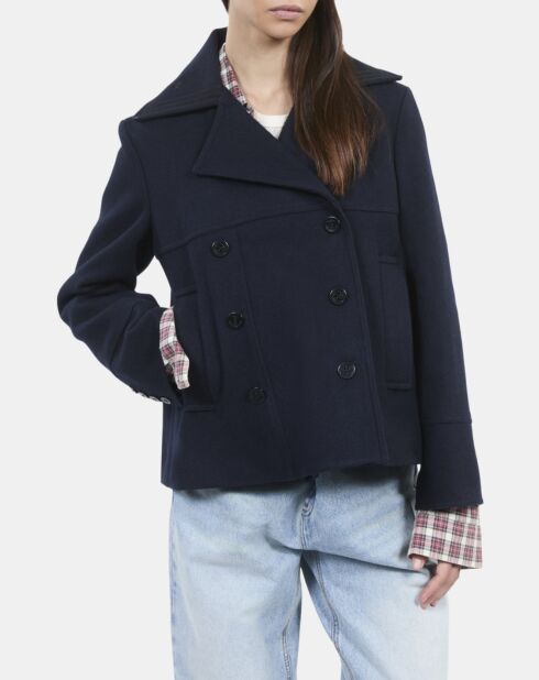 Caban court bleu marine foncé